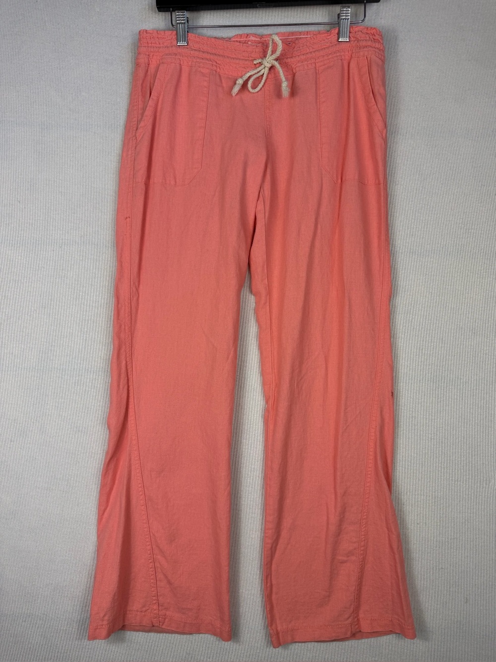 Kiss & Cry Coral Linen Blend Wide Leg Beach Pants Women’s Medium